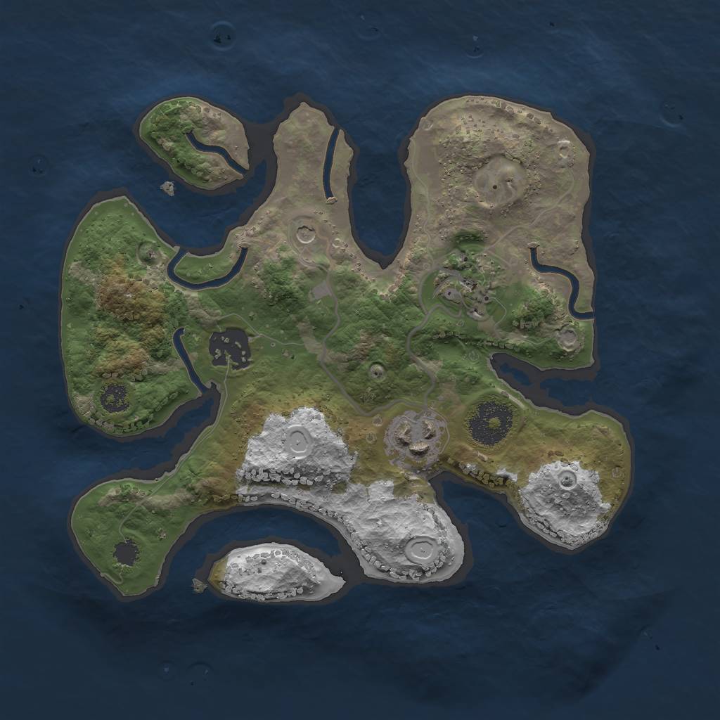 Rust Map: Procedural Map, Size: 2500, Seed: 1013821, 12 Monuments