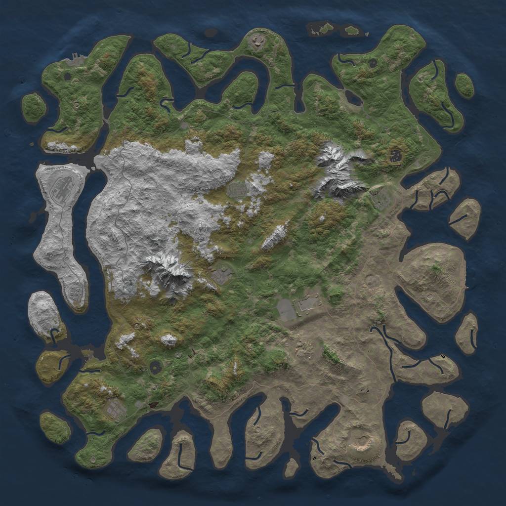 Rust Map: Procedural Map, Size: 6000, Seed: 510110198, 22 Monuments
