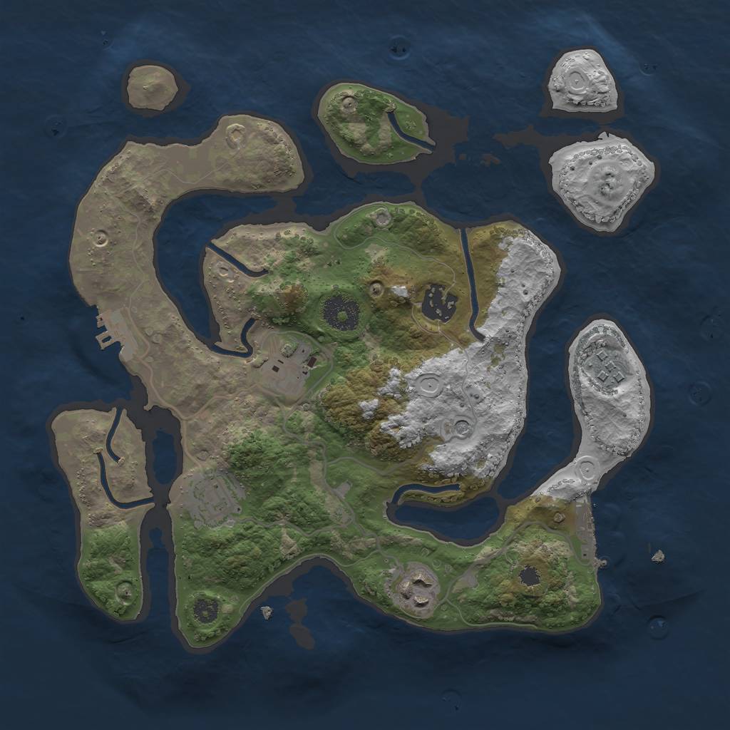 Rust Map: Procedural Map, Size: 3000, Seed: 31102017, 16 Monuments