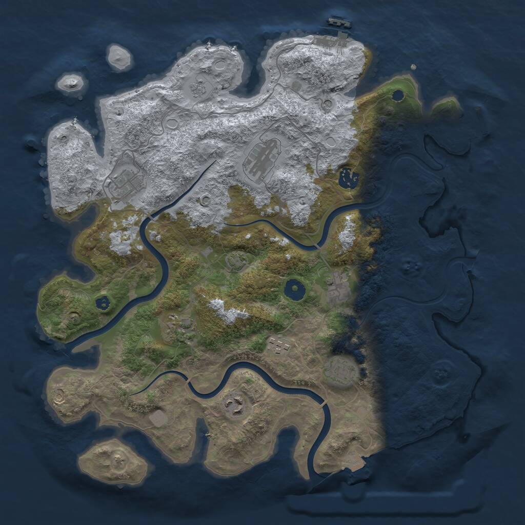 Rust Map: Procedural Map, Size: 3750, Seed: 1952162190, 14 Monuments