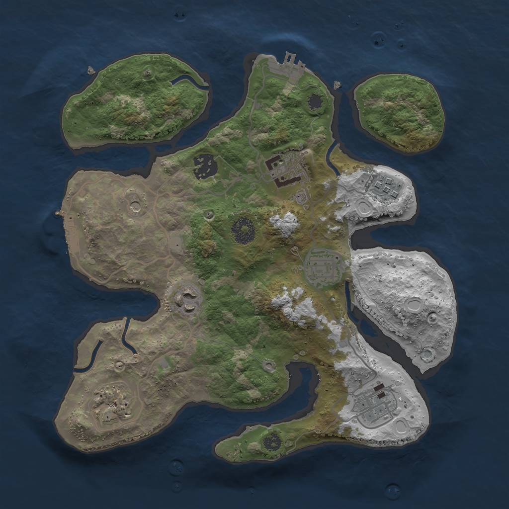 Rust Map: Procedural Map, Size: 3000, Seed: 36455278, 18 Monuments