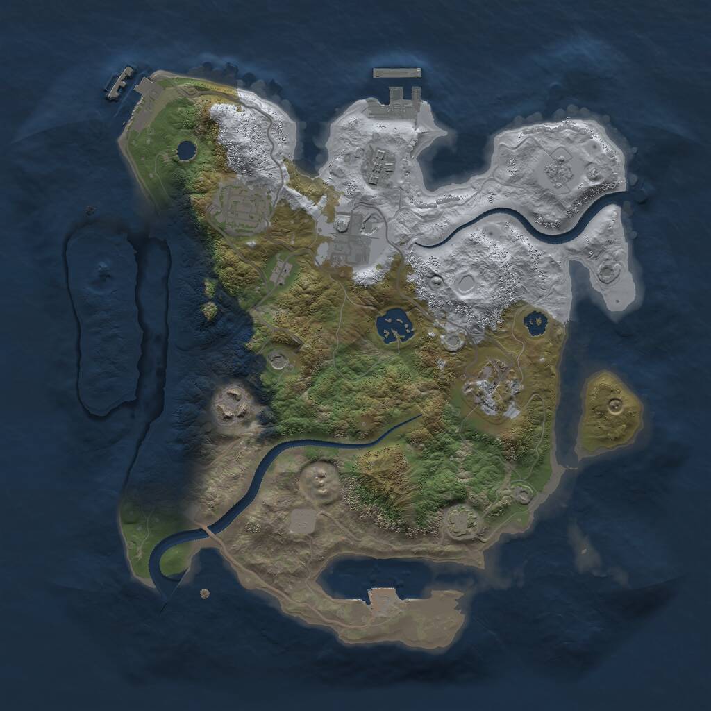 Rust Map: Procedural Map, Size: 3000, Seed: 631777462, 12 Monuments
