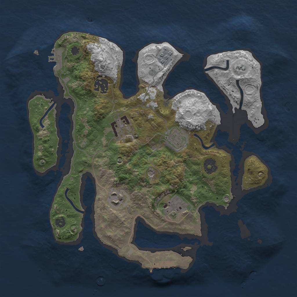 Rust Map: Procedural Map, Size: 3000, Seed: 631777462, 17 Monuments