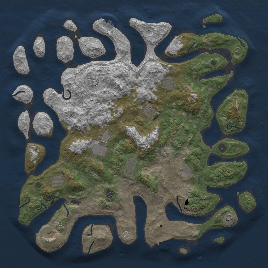 Rust Map: Procedural Map, Size: 4800, Seed: 3197564, 22 Monuments