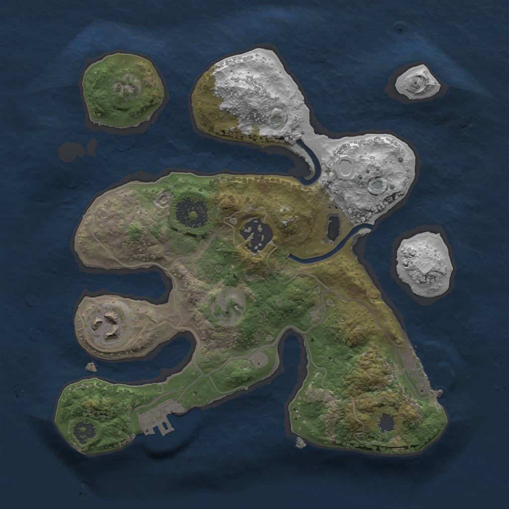 Rust Map: Procedural Map, Size: 2400, Seed: 165253, 12 Monuments