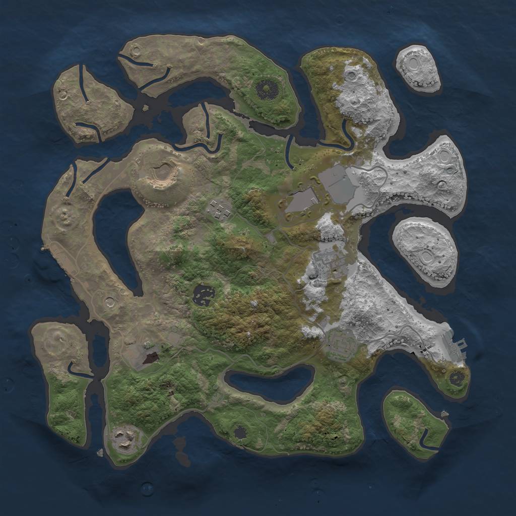 Rust Map: Procedural Map, Size: 3500, Seed: 31102017, 19 Monuments