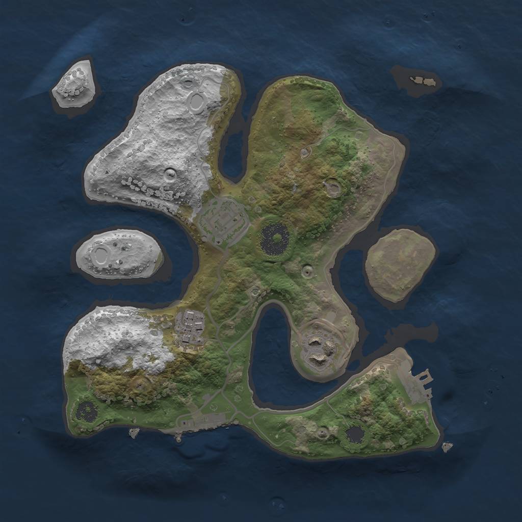 Rust Map: Procedural Map, Size: 2500, Seed: 774822938, 13 Monuments