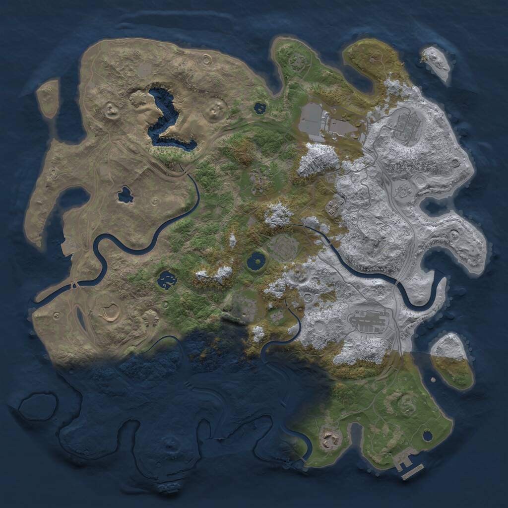 Rust Map: Procedural Map, Size: 4250, Seed: 1644129317, 16 Monuments