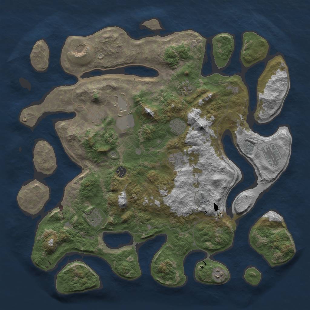 Rust Map: Barren, Size: 4500, Seed: 5646531, 14 Monuments