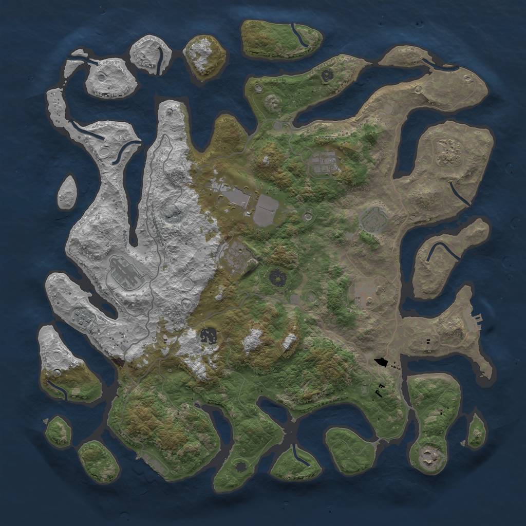 Rust Map: Procedural Map, Size: 4500, Seed: 13082021, 21 Monuments