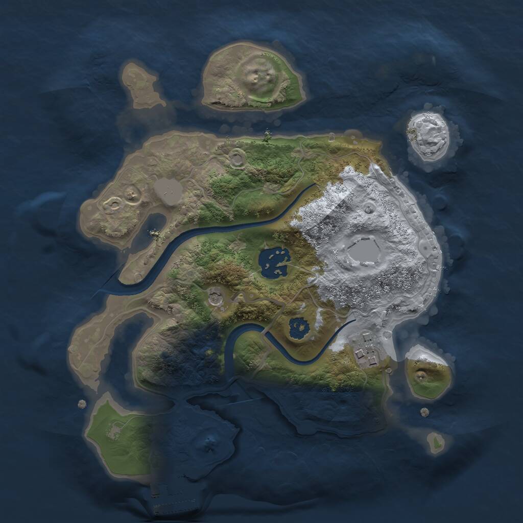 Rust Map: Procedural Map, Size: 2414, Seed: 4124242, 5 Monuments