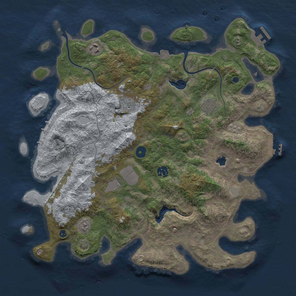 Rust Map: Procedural Map, Size: 4000, Seed: 1548989315, 12 Monuments