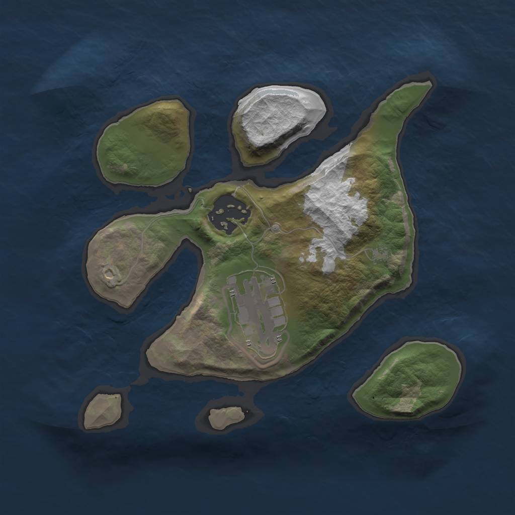 Rust Map: Barren, Size: 2000, Seed: 22102, 4 Monuments