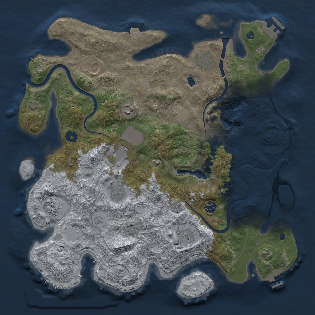 Rust Map: Procedural Map, Size: 4000, Seed: 1404121912, 16 Monuments