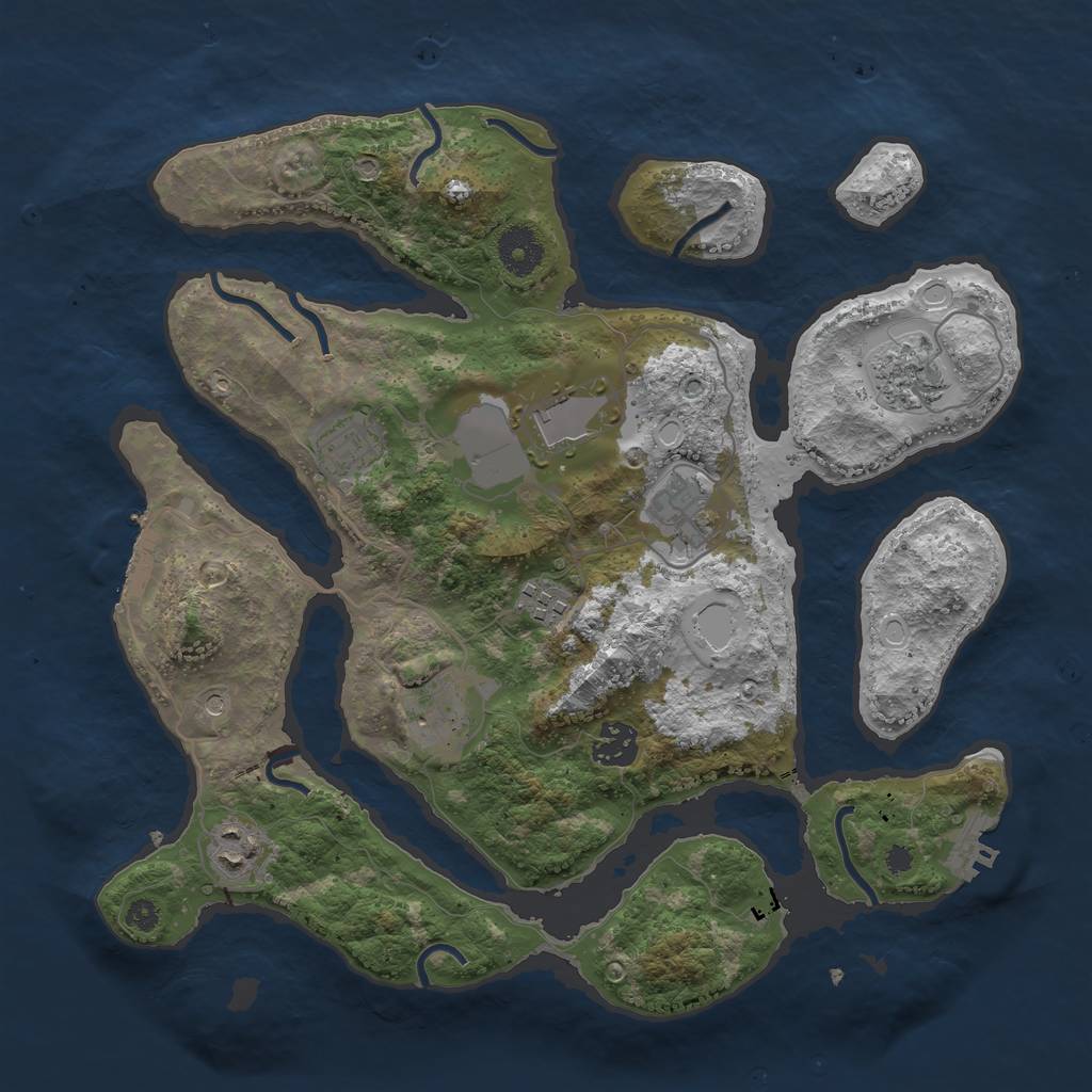 Rust Map: Procedural Map, Size: 3500, Seed: 2131123, 19 Monuments