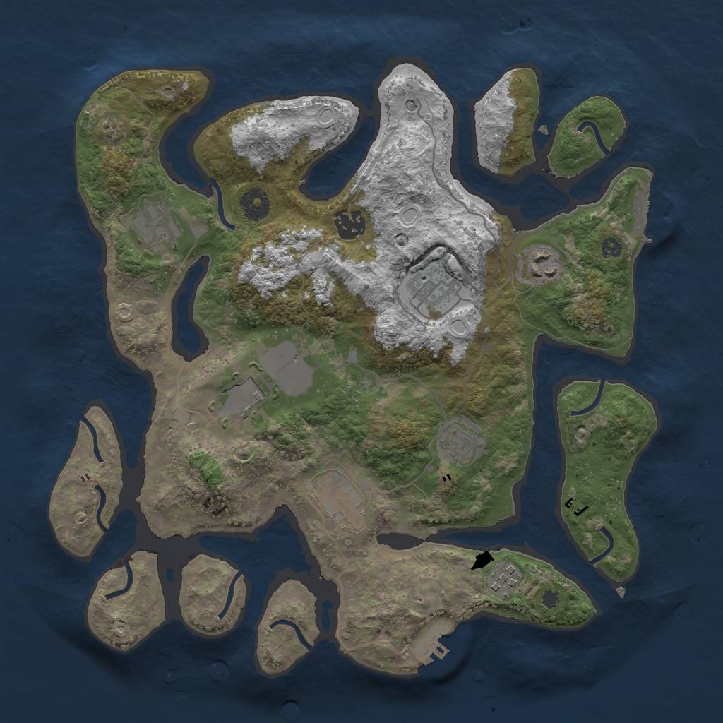 Rust Map: Procedural Map, Size: 3500, Seed: 42959, 19 Monuments