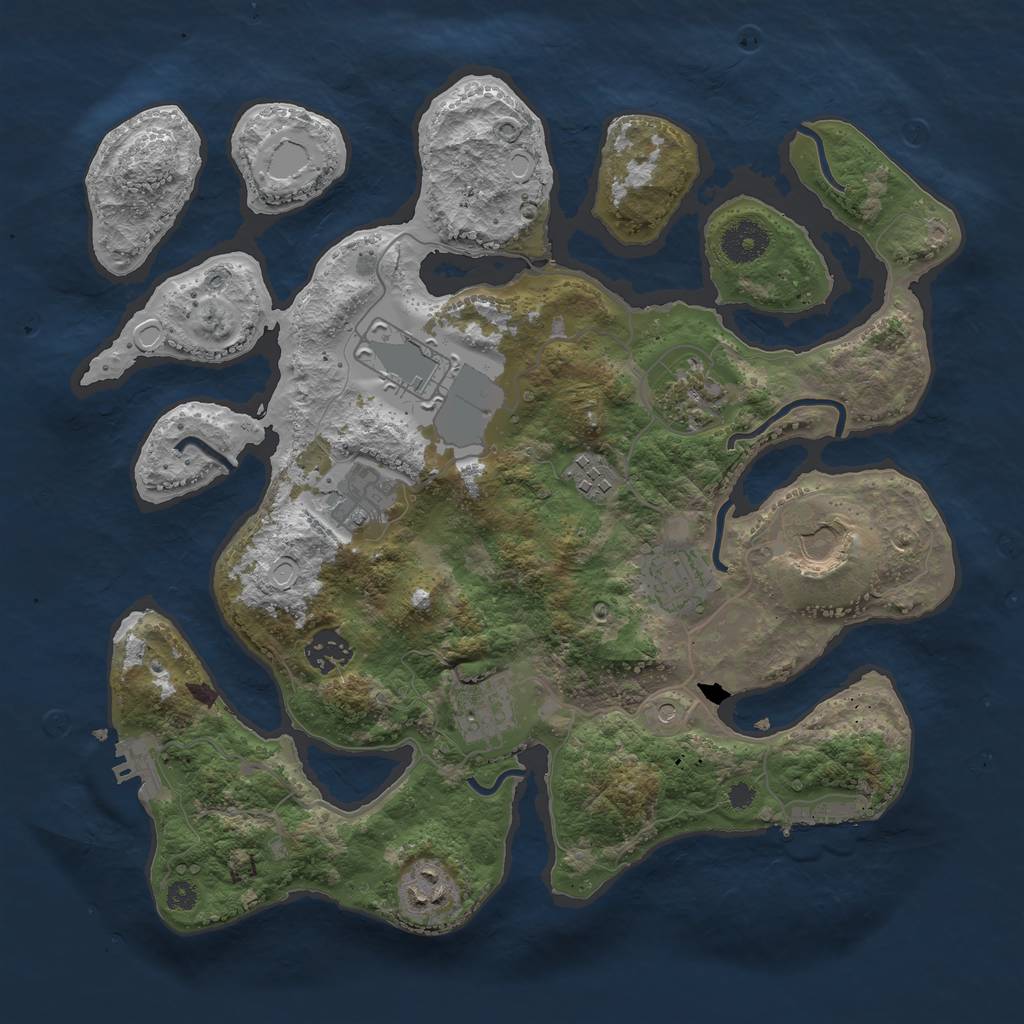 Rust Map: Procedural Map, Size: 3500, Seed: 994, 20 Monuments