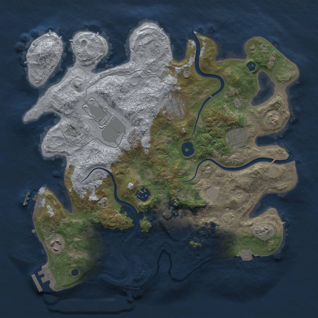 Rust Map: Procedural Map, Size: 3500, Seed: 994, 13 Monuments