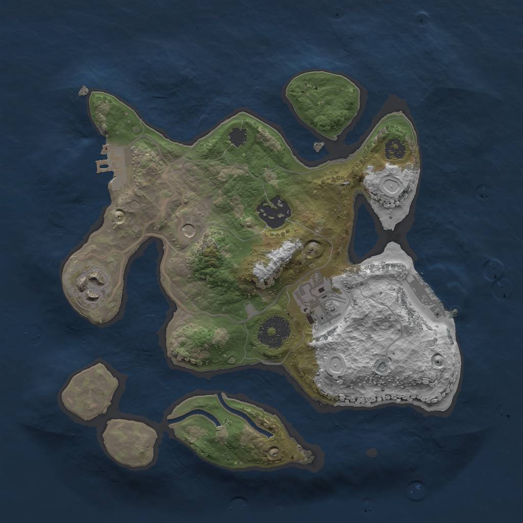 Rust Map: Procedural Map, Size: 2500, Seed: 3234933, 14 Monuments