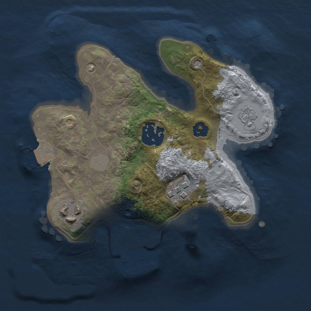 Rust Map: Procedural Map, Size: 2000, Seed: 31102017, 6 Monuments