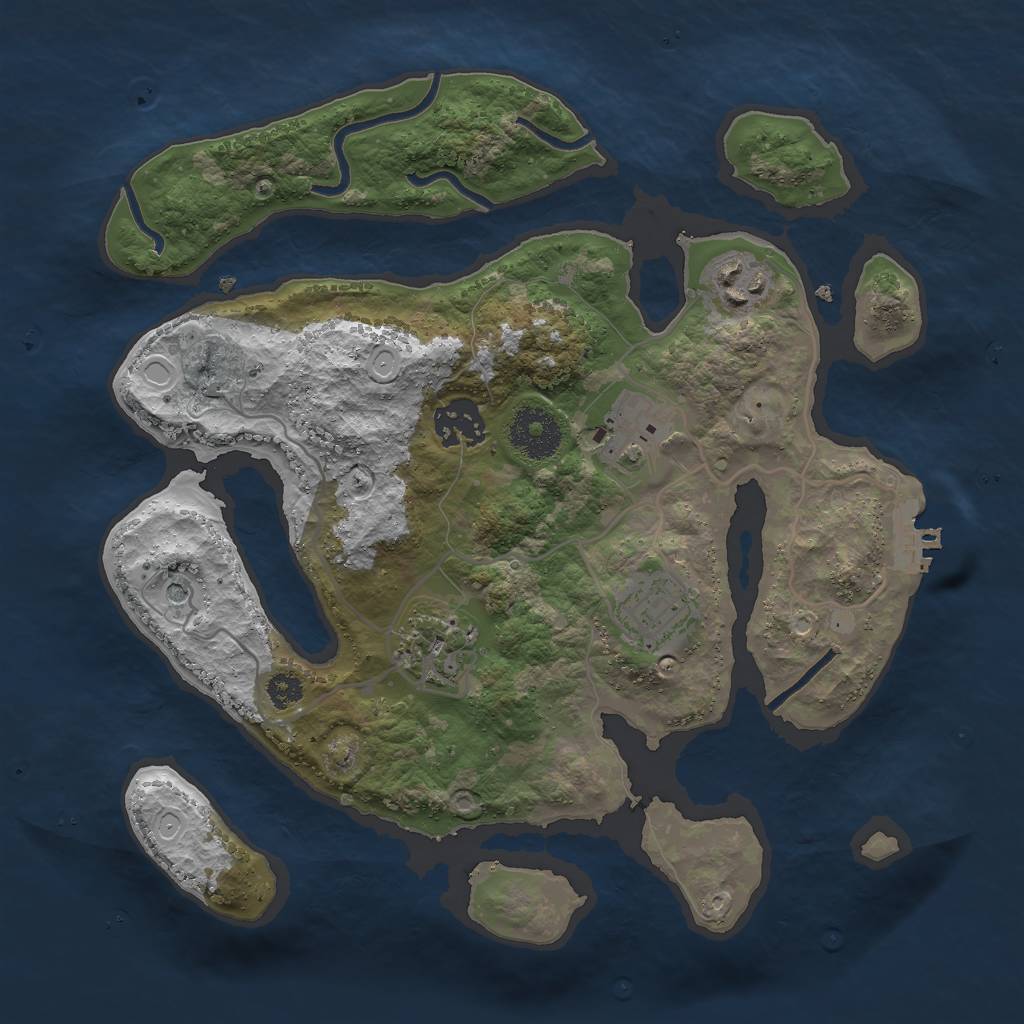 Rust Map: Procedural Map, Size: 3000, Seed: 2359876, 15 Monuments