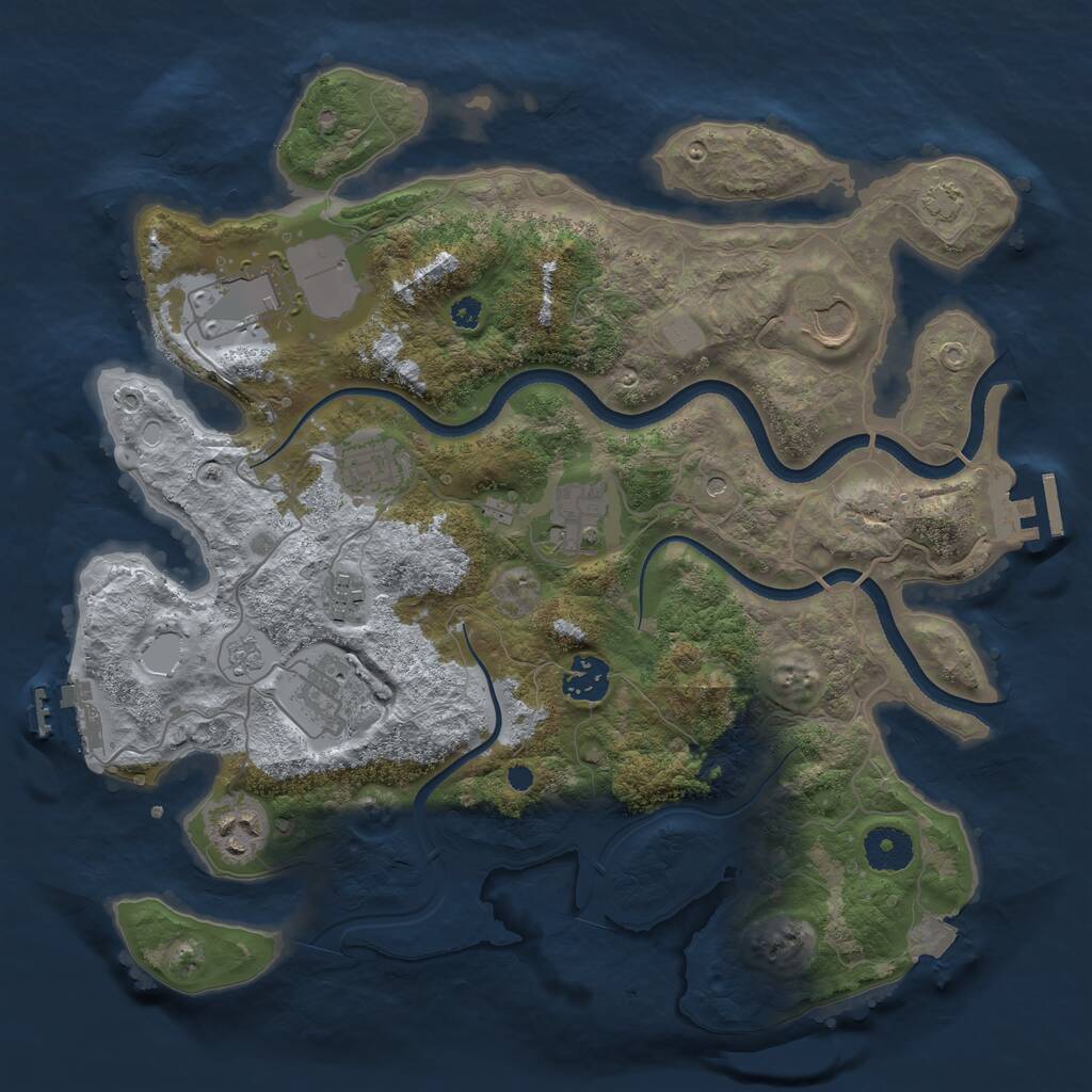 Rust Map: Procedural Map, Size: 3500, Seed: 1796680105, 14 Monuments