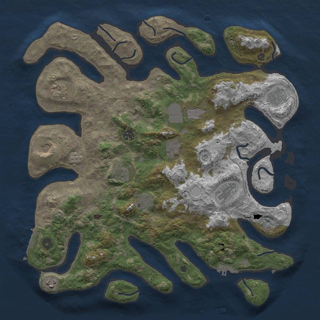 Rust Map: Procedural Map, Size: 4250, Seed: 1195726146, 22 Monuments