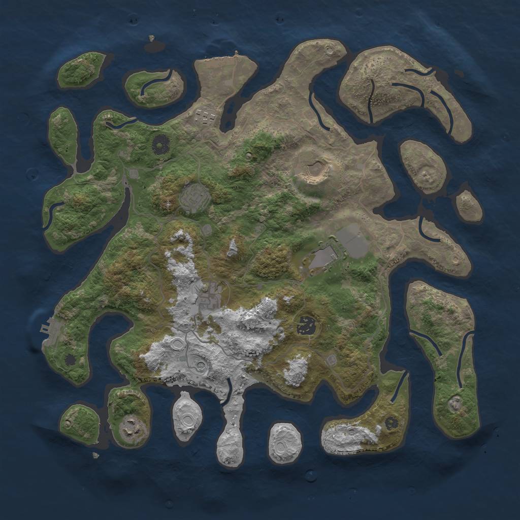 Rust Map: Procedural Map, Size: 4000, Seed: 2658735, 18 Monuments