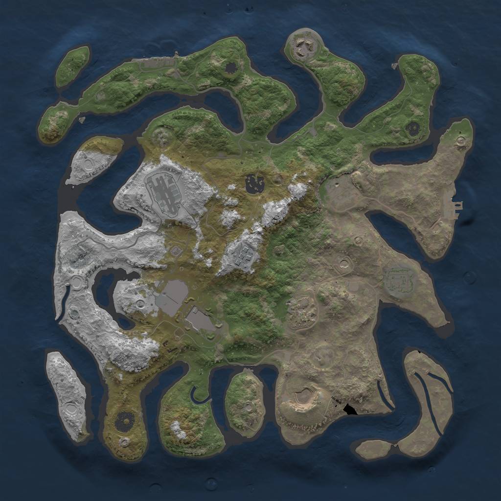 Rust Map: Procedural Map, Size: 3700, Seed: 1478403213, 20 Monuments