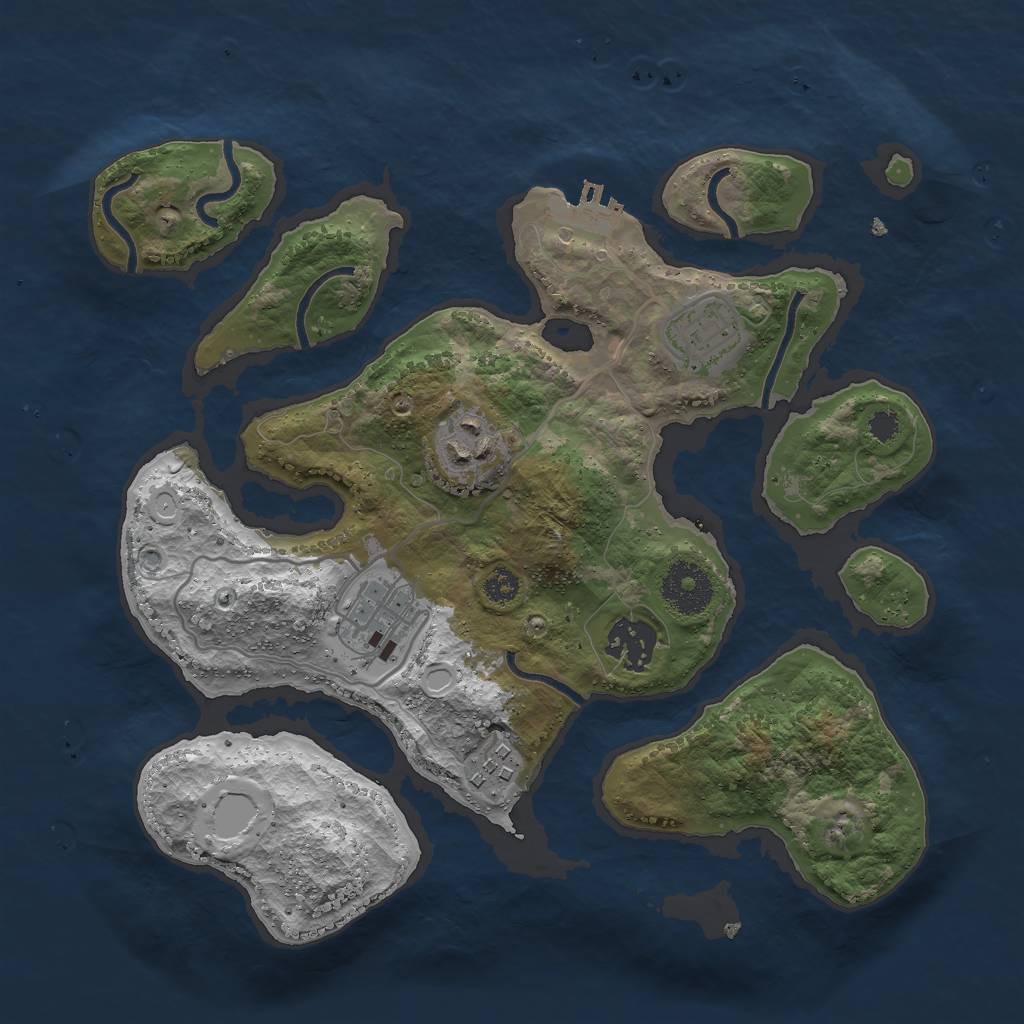 Rust Map: Procedural Map, Size: 3000, Seed: 576497165, 14 Monuments