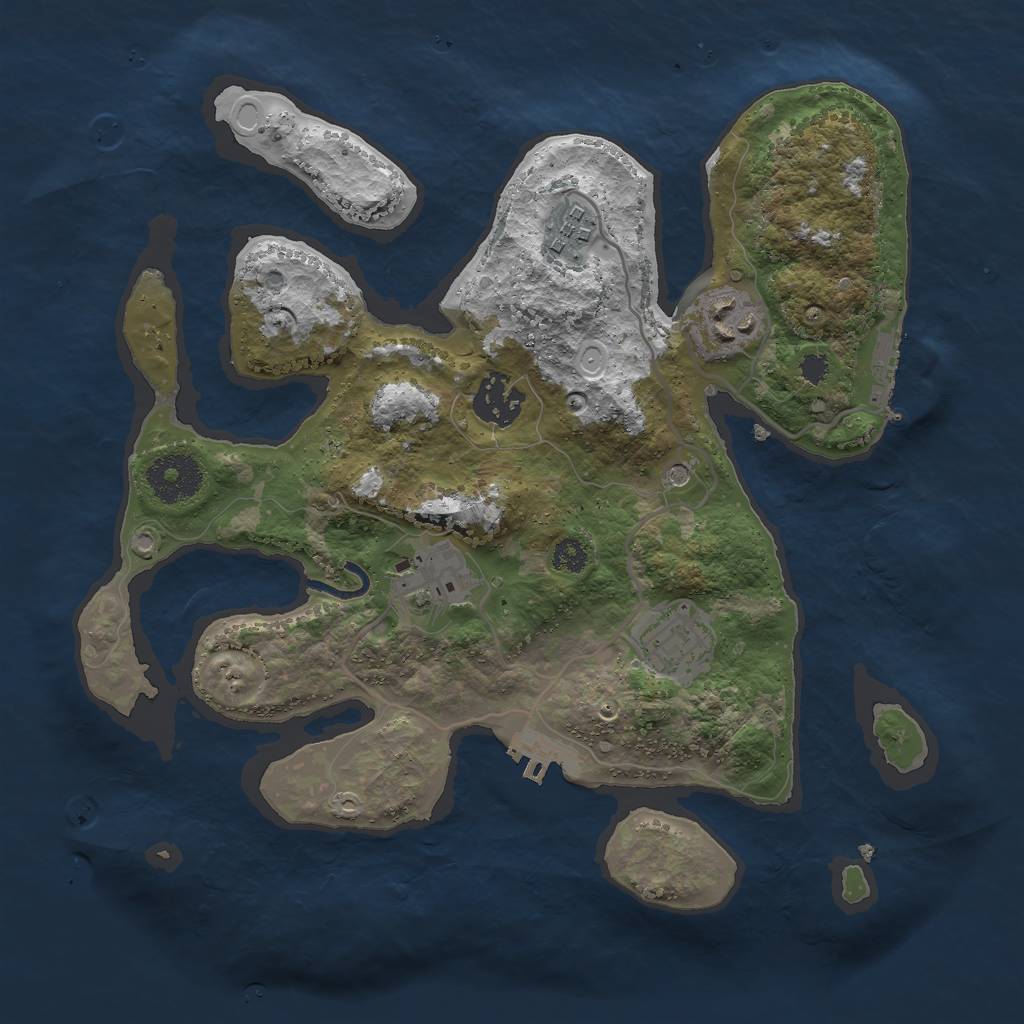 Rust Map: Procedural Map, Size: 3000, Seed: 2009226271, 16 Monuments