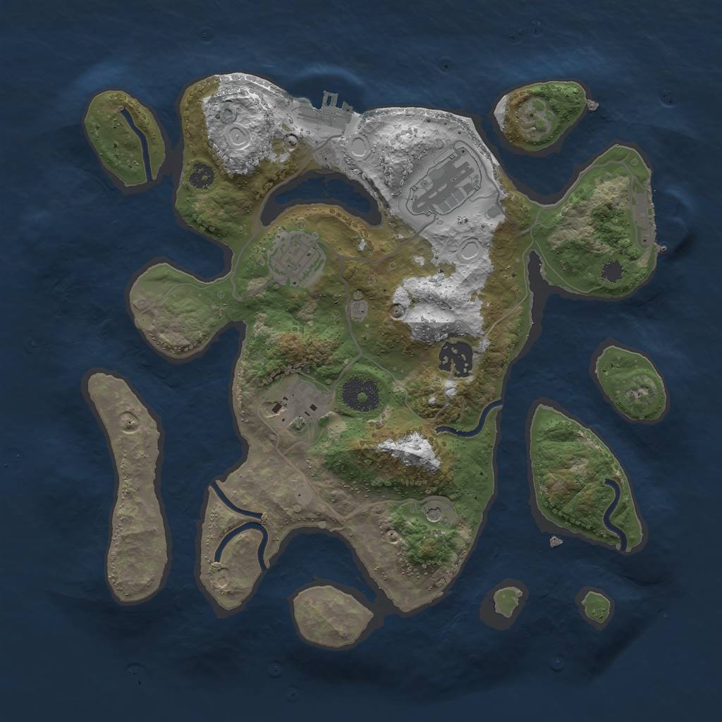 Rust Map: Procedural Map, Size: 3000, Seed: 492286587, 15 Monuments