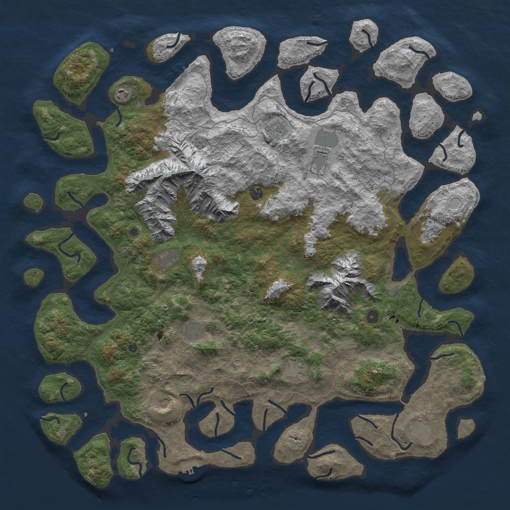 Rust Map: Procedural Map, Size: 6000, Seed: 1285465149, 22 Monuments