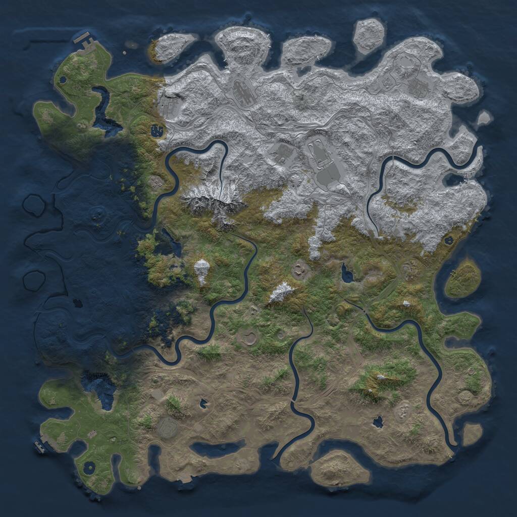 Rust Map: Procedural Map, Size: 6000, Seed: 1285465149, 17 Monuments