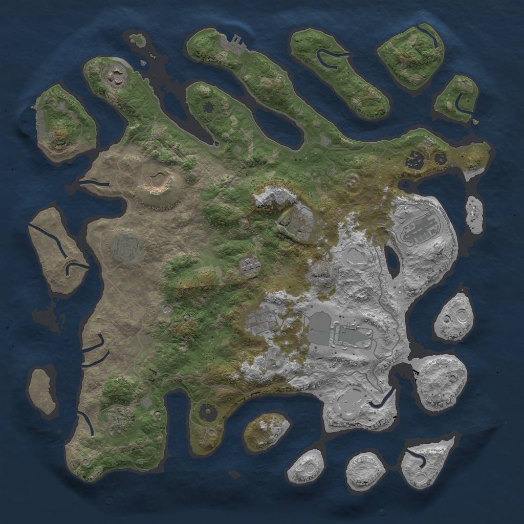 Rust Map: Procedural Map, Size: 4250, Seed: 5178422, 21 Monuments