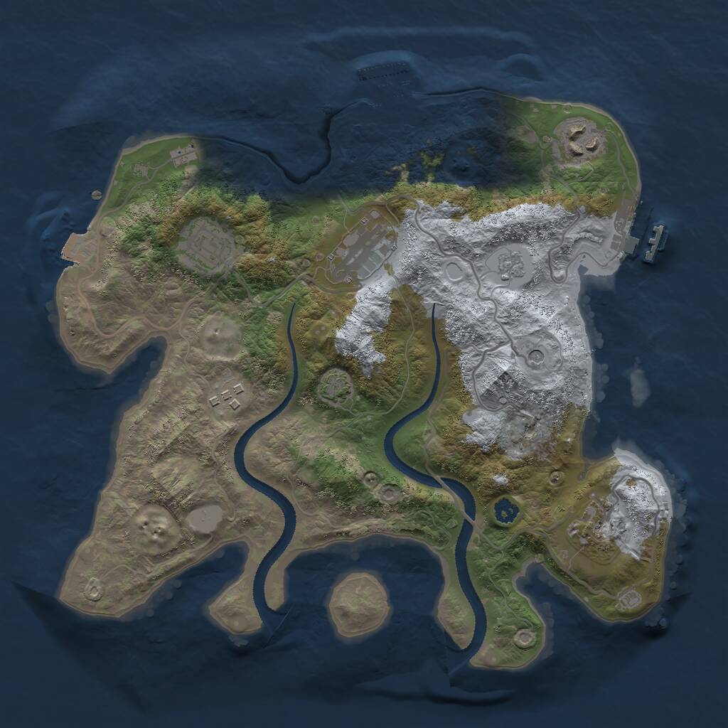 Rust Map: Procedural Map, Size: 3000, Seed: 959245, 11 Monuments