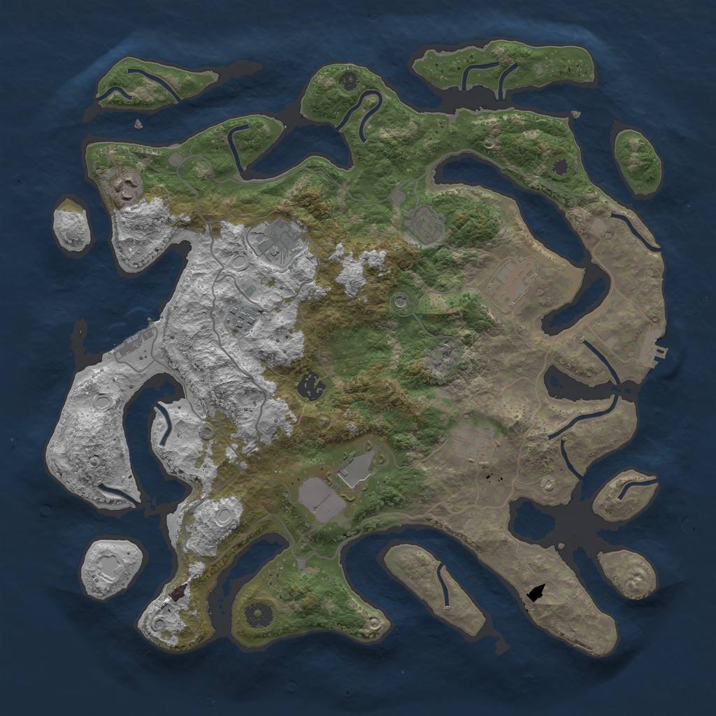 Rust Map: Procedural Map, Size: 4000, Seed: 6450221, 19 Monuments