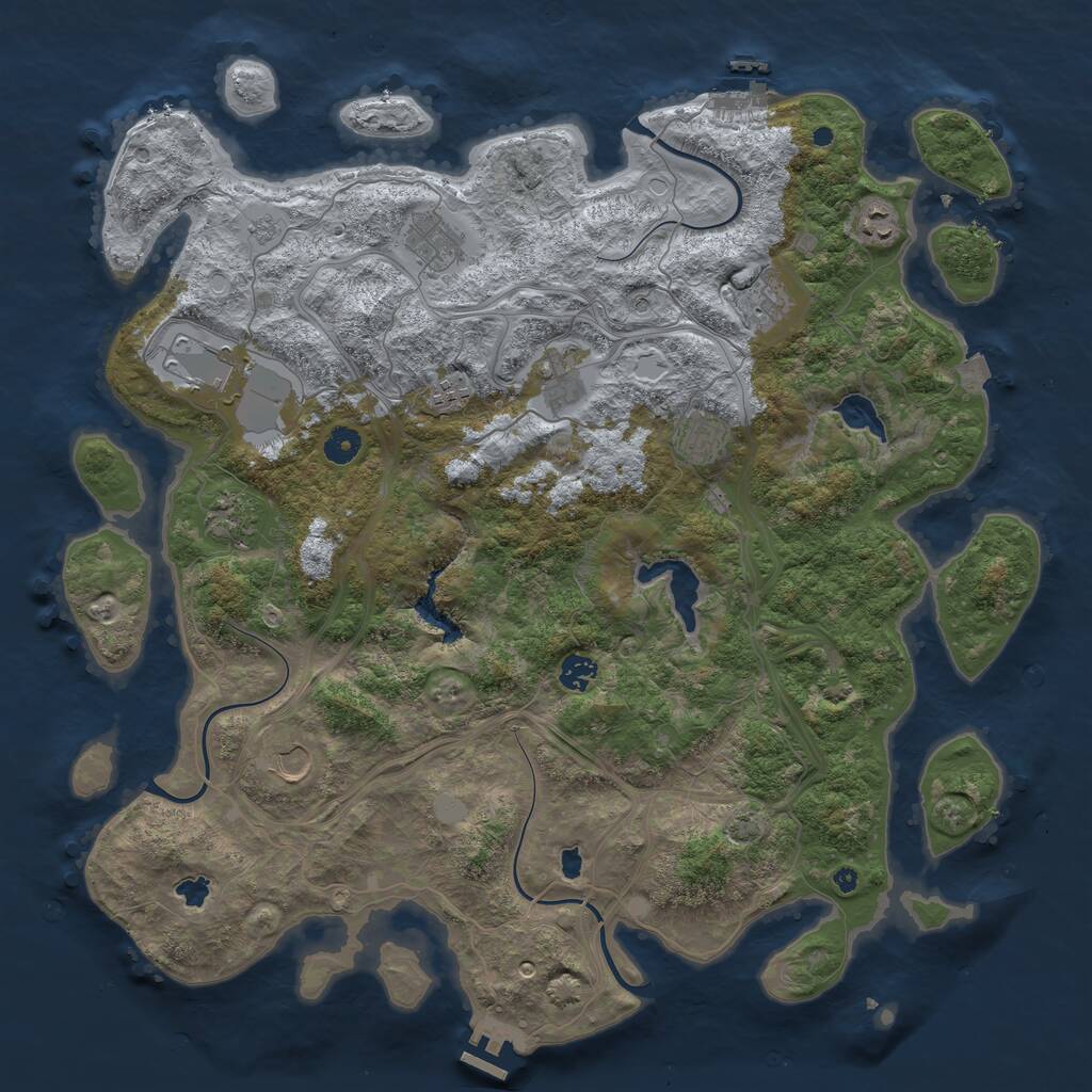 Rust Map: Procedural Map, Size: 4500, Seed: 707838893, 16 Monuments
