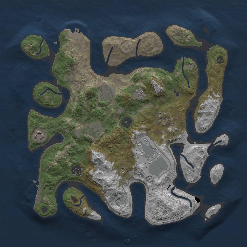 Rust Map: Procedural Map, Size: 3500, Seed: 29178, 18 Monuments