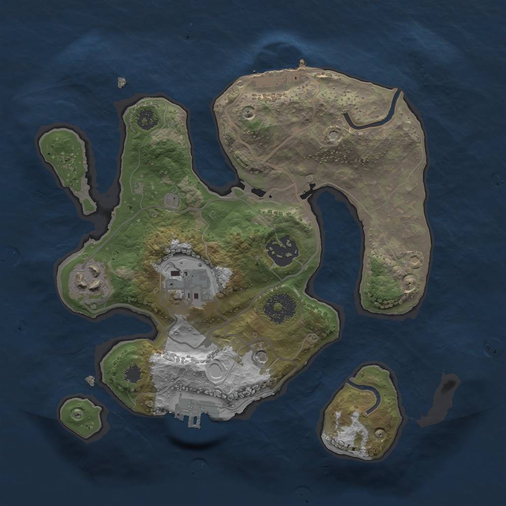 Rust Map: Procedural Map, Size: 2500, Seed: 50509, 14 Monuments