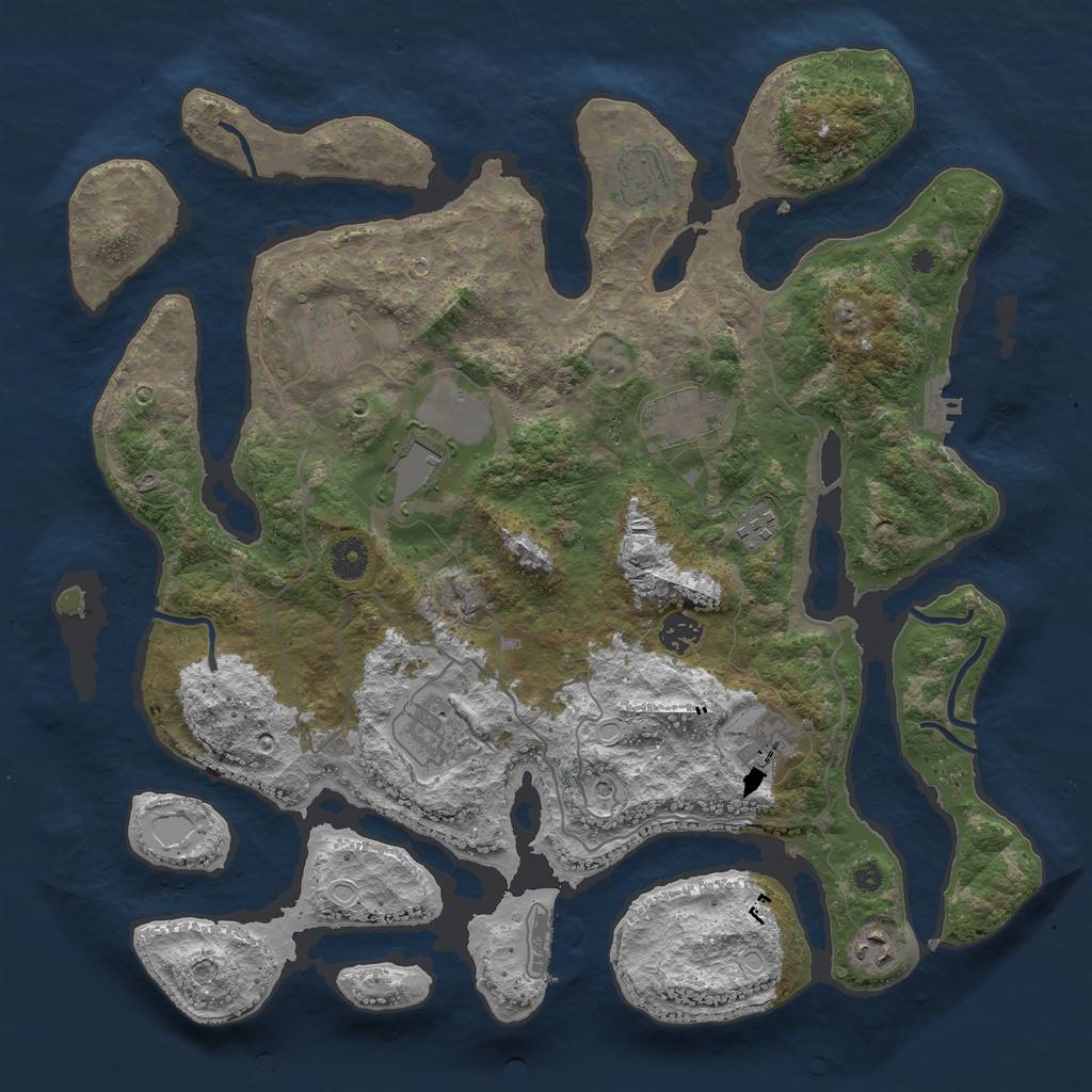 Rust Map: Procedural Map, Size: 4051, Seed: 1249, 20 Monuments