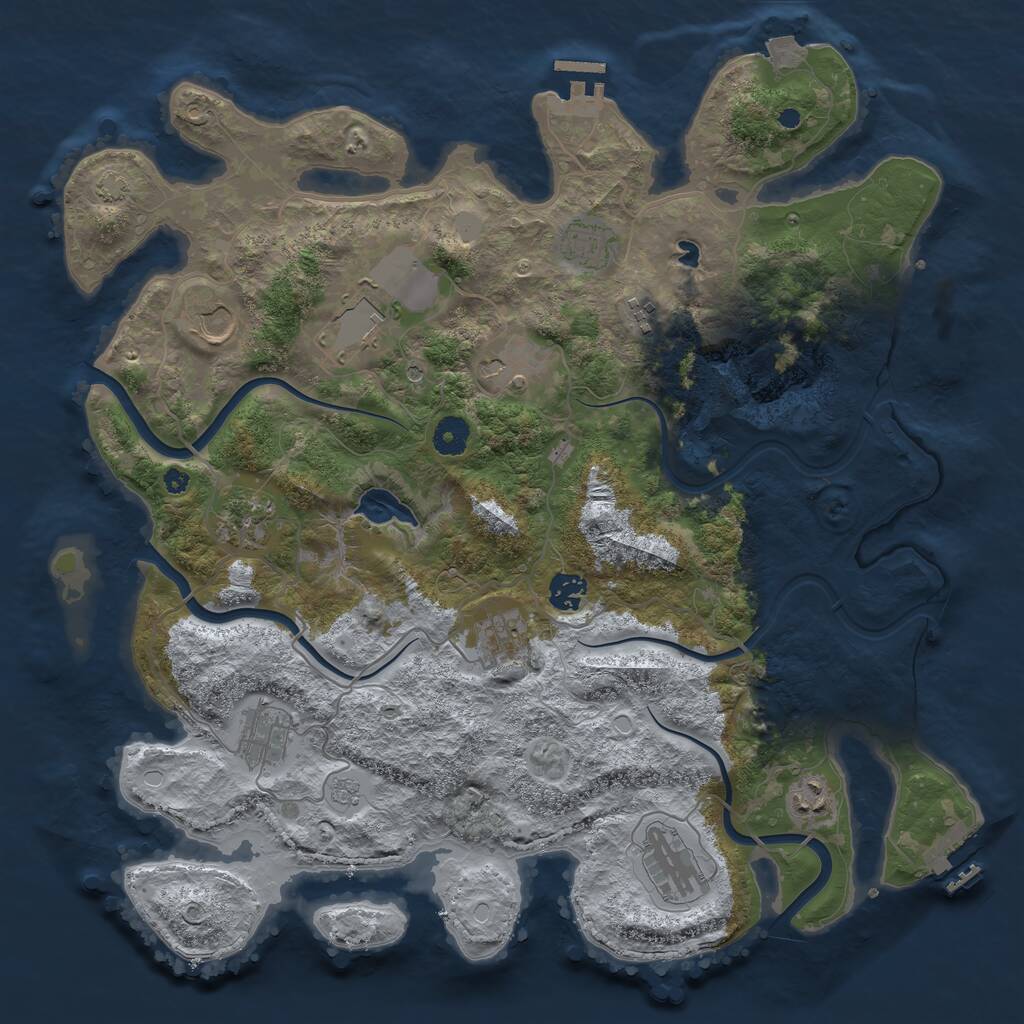 Rust Map: Procedural Map, Size: 4051, Seed: 1249, 17 Monuments