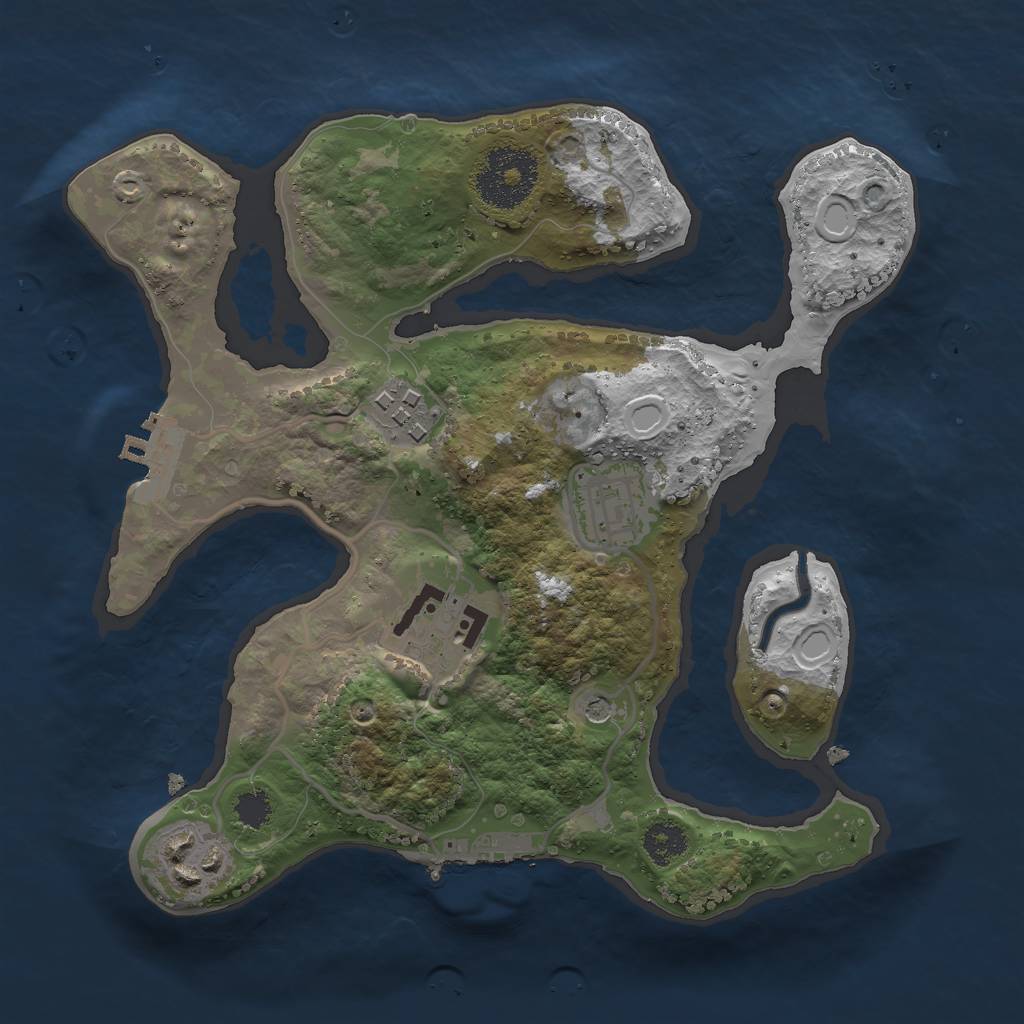 Rust Map: Procedural Map, Size: 2500, Seed: 1452220, 15 Monuments