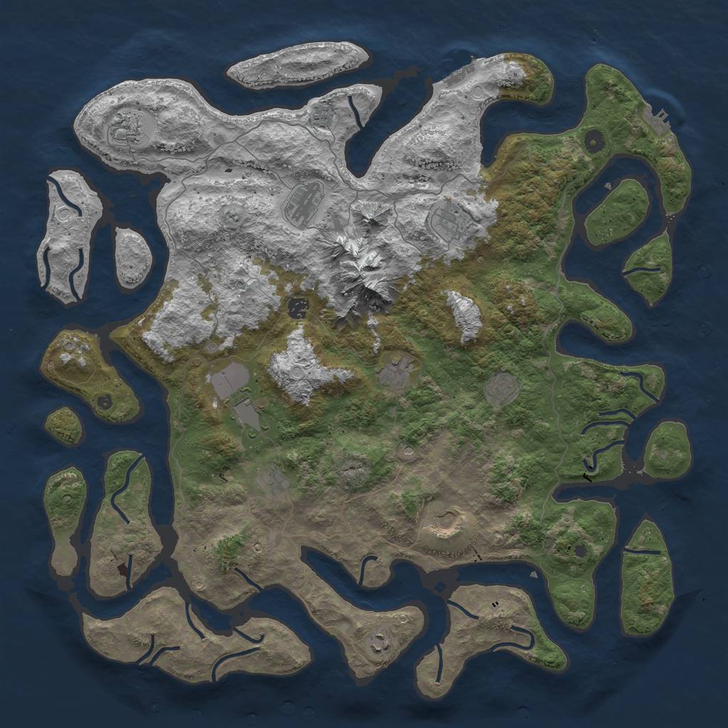 Rust Map: Procedural Map, Size: 5000, Seed: 61782, 22 Monuments