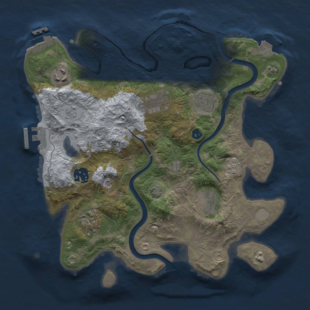 Rust Map: Procedural Map, Size: 3000, Seed: 1807316550, 13 Monuments