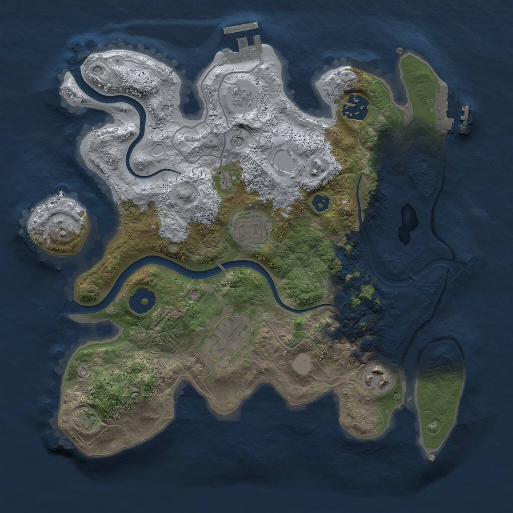 Rust Map: Procedural Map, Size: 3000, Seed: 1751068539, 10 Monuments