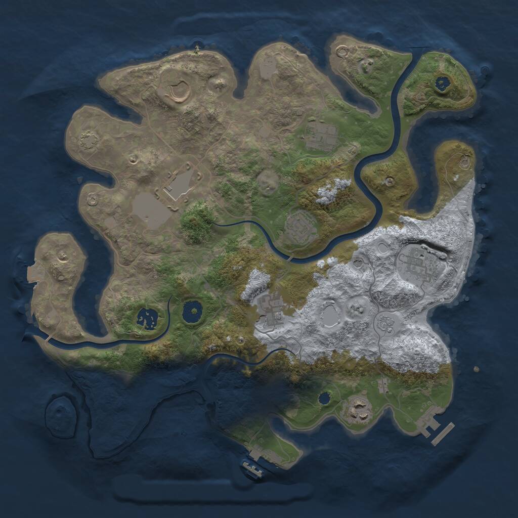 Rust Map: Procedural Map, Size: 3600, Seed: 58977970, 14 Monuments