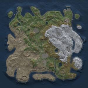 Thumbnail Rust Map: Procedural Map, Size: 3700, Seed: 1656801559, 14 Monuments