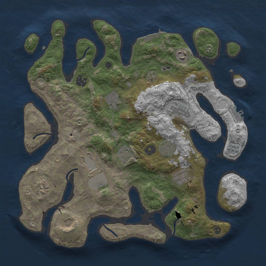 Rust Map: Procedural Map, Size: 3700, Seed: 1656801559, 22 Monuments