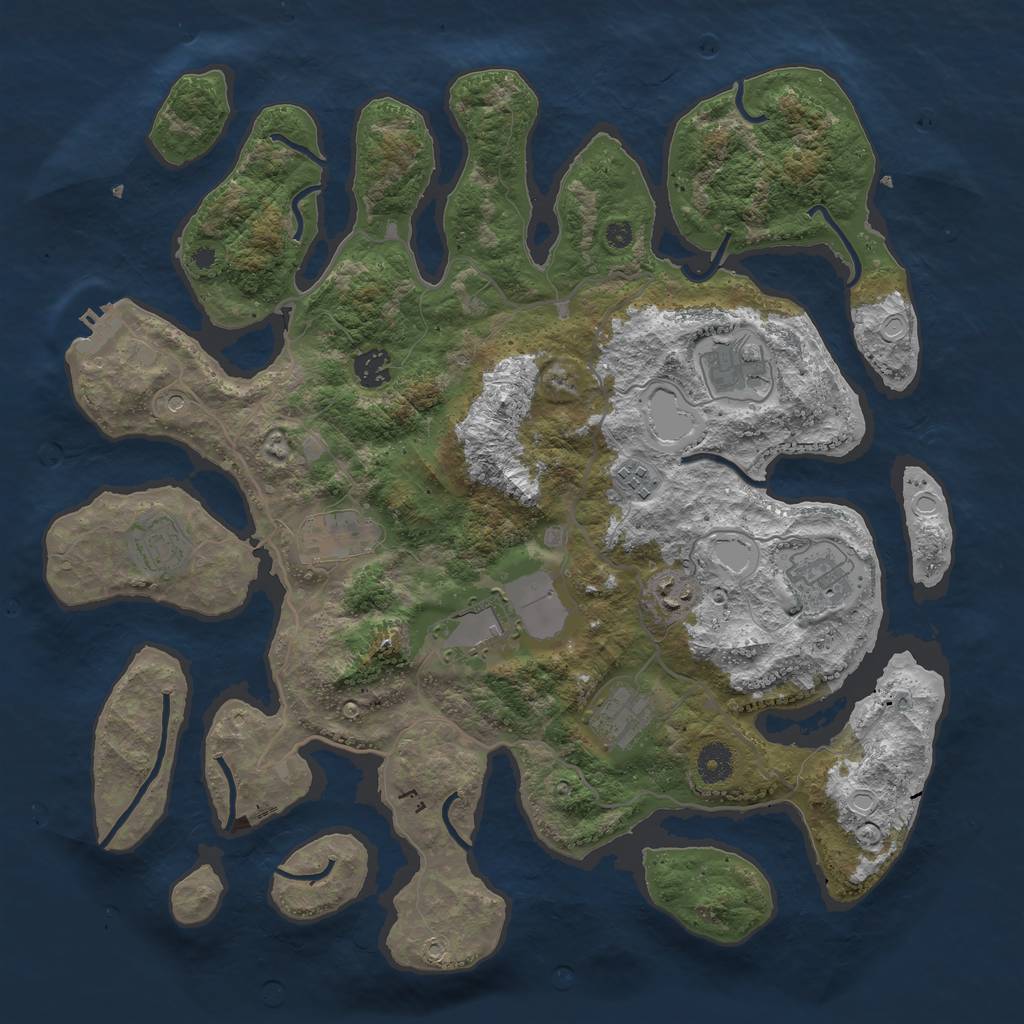 Rust Map: Procedural Map, Size: 4000, Seed: 96503626, 19 Monuments